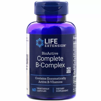 Б-комплекс вітамінів, BioActive B-Complex, Life Extension, біоактивні, 60 вегетаріанських капсул