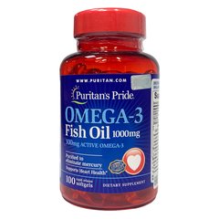 Omega-3 Fish Oil 1000 mg 100 Softgels