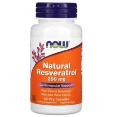 Ресфератрол 250 мг, Natural Resveratrol 250 mg NOW Foods – 60 веганских капсул