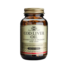 Вітамін А і Д з печінки норвезької тріски, Vitamin А and D Cod Liver Oil, Solgar, 100 капсул