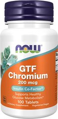 Хром, GTF Chromium 200 мкг Now Foods, 100 таблеток