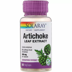 Артишок, екстракт листя, Artichoke Leaf Extract, Solaray, 300 мг, 60 капсул