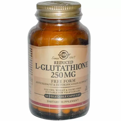 Глутатион, L-Glutathione, Solgar, пониженный, 250 мг, 60 капсул