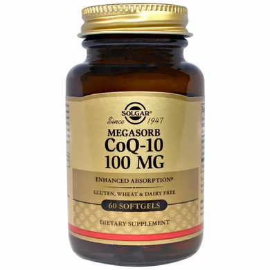 Коензим Q10 (CoQ-10 Megasorb), Solgar, 100 мг, 60 капсул