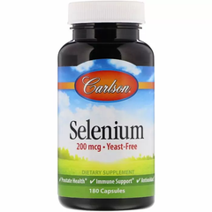 Селен (Selenium), Carlson Labs, 200 мкг, 180 капсул