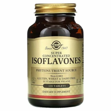 Соевые изофлавоны, Isoflavones, Solgar, суперконцентрированные, 120 таблеток