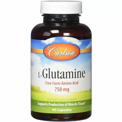 L-глутамін, L-Glutamine, Carlson Labs, 750 мг, 90 капсул