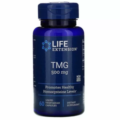 Триметилгліцин, TMG, Life Extension, 500 мг, 60 капсул