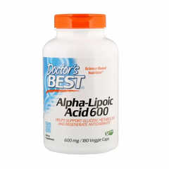 Альфа-липоевая кислота, Alpha-Lipoic Acid, Doctor's Best, 600 мг, 180 кап.