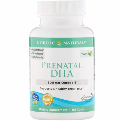 Риб'ячий жир для вагітних, Prenatal DHA, Nordic Naturals, 500 мг, 60 гелевих капсул