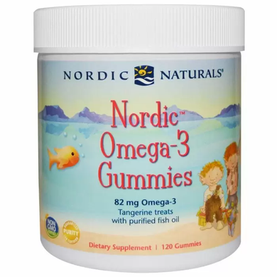 Рыбий жир для детей (мандарин), Omega-3 Gummies, Nordic Naturals, 82 мг, 120 желе