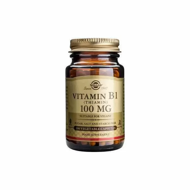 Тиамин (Vitamin B1), Solgar, витамин В1, 100 мг, 100 капсул