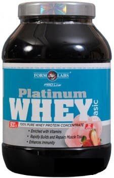Протеин Platinum Whey Basic 2270g банка Банан