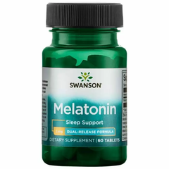 Мелатонин, Ultra Melatonin, Swanson, двойное высвобождение, 3 мг, 60 таблеток