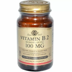 Рибофлавин, Vitamin B2, Solgar, 100 мг, 100 капсул