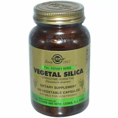 Кремний вегетарианский, Vegetal Silica, Solgar, 100 капсул