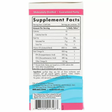 Рыбий жир для беременных, Prenatal DHA, Nordic Naturals, 500 мг, 180 капсул