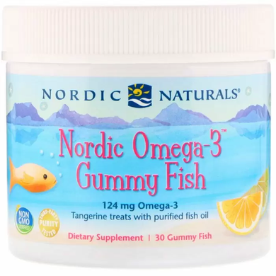 Рыбий жир для детей (мандарин), Omega-3 Gummy Fish, Nordic Naturals, 124 мг, 30 желе