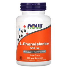 L-фенилаланин, L-Phenylalanine, Now 500 мг - 120 веган кап