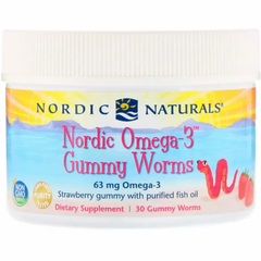 Рыбий жир для детей (клубника), Omega-3 Gummy, Nordic Naturals, 30 желе