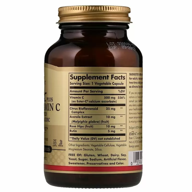Витамин С эстер плюс (Ester-C Plus Vitamin C), Solgar, 500 мг, 100 капсул