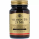 Витамин В6, Vitamin B6, Solgar, 25 мг, 100 таблеток: изображение – 1