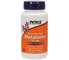 Мелатонін 10 мг, NOW Foods Melatonin 10 mg – 100 веганських капсул
