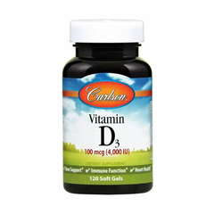 Витамин Д, Vitamin D, Carlson Labs, 4000 МЕ, 120 гелевых капсул