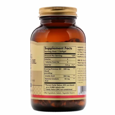Олія вечірньої примули, Evening Primrose Oil, Solgar, 500 мг, 90 капсул