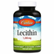 Лецитин, Lecithin, Carlson Labs, 1200 мг, 100 капсул: зображення — 1
