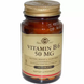 Вітамін В6 (піридоксин), Vitamin B6, Solgar, 50 мг, 100 таблеток: зображення — 1