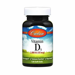 Вітамін Д3, Vitamin D3, Carlson Labs, 2000 МО (50 мкг), 120 гелевих капсул