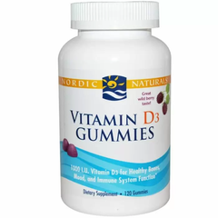 Витамин Д3, Vitamin D3 Gummies, Nordic Naturals, лесные ягоды, 1000 МЕ, 120 желе
