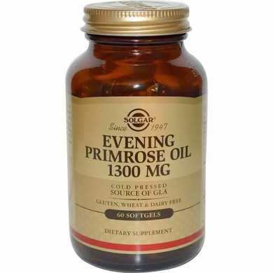 Олія вечірньої примули (Evening Primrose Oil), Solgar, 1300 мг, 60 капсул