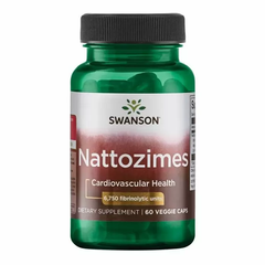 Наттокиназа, Nattozimes, Swanson, 195 мг, 60 вегетарианских капсул