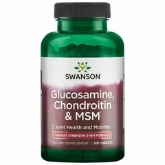 Глюкозамин, хондроитин и МСМ, Glucosamine, Chondroitin and Msm, Swanson, 250/200/150 мг, 120 таблеток