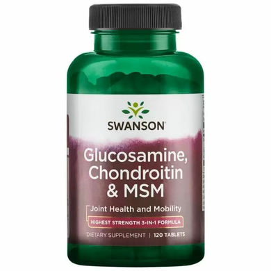 Глюкозамін, хондроїтин та MSM, Glucosamine, Chondroitin and Msm, Swanson, 250/200/150 мг, 120 таблеток