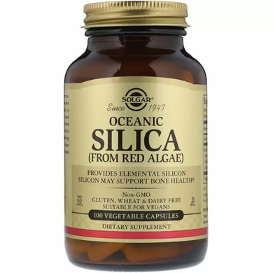 Кремний из красных водорослей, Oceanic Silica, Solgar, 100 капсул