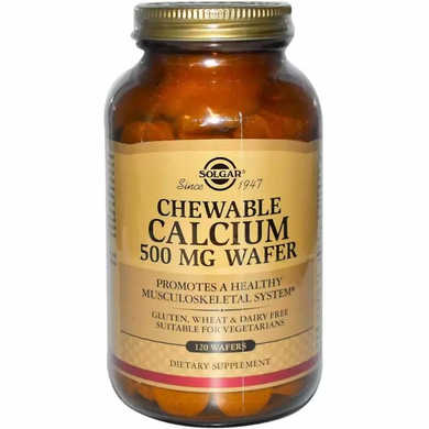 Жувальний кальцій, Chewable Calcium, Solgar, 500 мг, 120 таблеток