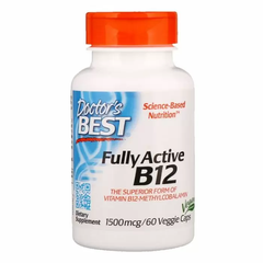 Вітамін В12 (метилкобаламін), Active B12, Doctor's Best, активний 1500 мкг, 60 кап.