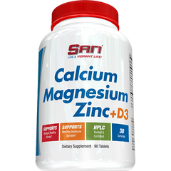 Кальций, магнезий, цинк + витамин D3, Calcium Magnesium Zink + Vitamin D3, SAN Nutrition – 90 таблеток