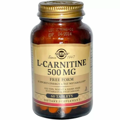 Карнітин (L-Carnitine), Solgar, 500 мг, 60 таблеток