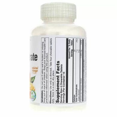Цитрат кальцію, Calcium Citrate, Solaray, 1000 мг, смак апельсина, 60 жувальних таблеток