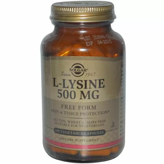 Лізин, L-Lysine, Solgar, 500 мг, 100 капсул