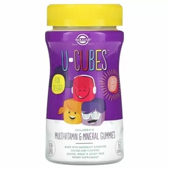 Мультивітаміни та мінерали для дітей, U-Cubes, Solgar, вишня та апельсин, 60 жувальних цукерок