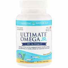 Рыбий жир для подростков, Ultimate Omega, Nordic Naturals, клубника, 680 мг, 90 гелевых капсул