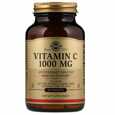 Вітамін С, Vitamin C, Solgar, 1000 мг, 90 таблеток