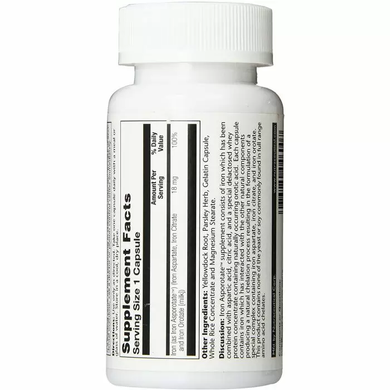 Залізо, Iron Asporotate, Solaray, 18 мг, 100 капсул