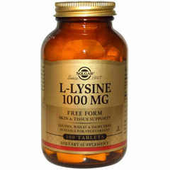 Лізин, L-Lysine, Solgar, 1000 мг, 100 таблеток