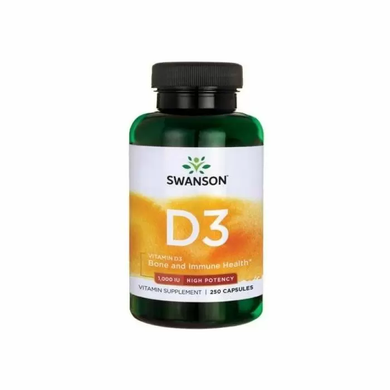 Вітаміном Д3, Vitamin D-3, Swanson, 1000 МО (25 мкг), високоефективний, 60 капсул
